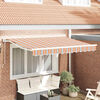 vidaXL Toldo Retr&aacute;til Azul e Laranja 350 x 200 cm Poli&eacute;ster e Metal