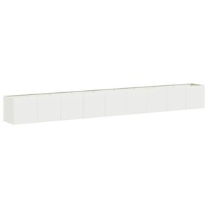 vidaXL Vaso floreira 360x40x40 cm a&ccedil;o laminado a frio branco