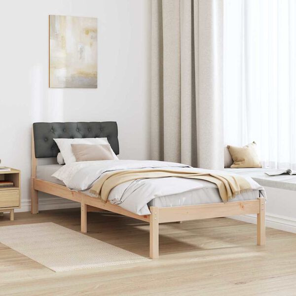 vidaXL Estrutura da cama castanho e cinzento-escuro 75 x 190 cm