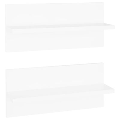 vidaXL Estantes de parede 2 pcs 40x11,5x18 cm contraplacado branco