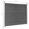 vidaXL Conjunto painel de cerca 526x146 cm WPC preto