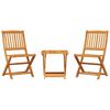 vidaXL 3 pcs conjunto jantar dobr&aacute;vel p/ jardim madeira ac&aacute;cia maci&ccedil;a