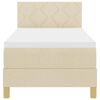 vidaXL Cama Box Spring LED com colch&atilde;o Creme 80 x 200 cm tecido