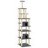 vidaXL &Aacute;rvore p/ gatos c/ postes arranhadores sisal 216cm cinza-escuro