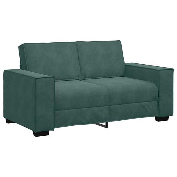 vidaXL Sof&aacute; de 2 lugares 160x78x84 cm veludo verde-escuro