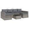 vidaXL 2 pcs conjunto lounge de jardim c/ almofad&otilde;es vime PE cinzento