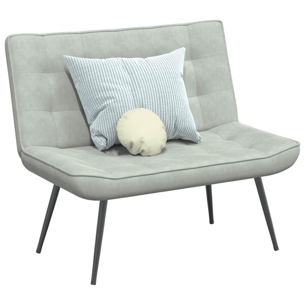 vidaXL Banco 110x74x84 cm veludo cinzento-claro