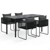 vidaXL 5 pcs Conjunto de jantar para jardim preto