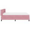 vidaXL Cama Box com colch&atilde;o com cabeceira Rosa 190 x 140 cm Veludo