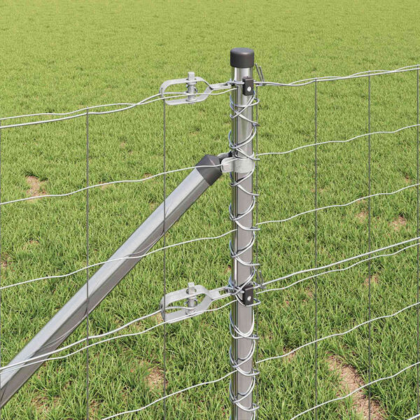 vidaXL Cerca com Poste Prateado 1 x 25 m A&ccedil;o