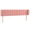 vidaXL Cabeceira de cama c/ abas veludo 203x23x78/88 cm rosa