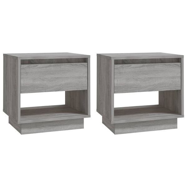 vidaXL Mesas de cabeceira 2 pcs derivados de madeira sonoma cinza