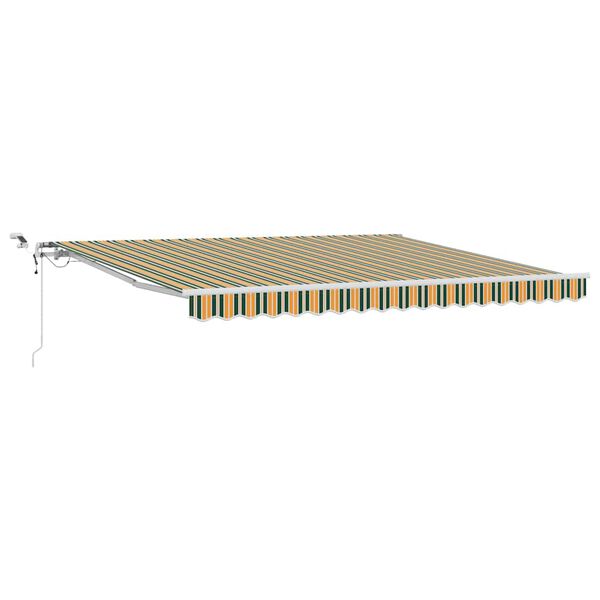vidaXL Toldo Retr&aacute;til Verde e Amarelo 400 &times; 300 cm Poli&eacute;ster e Metal