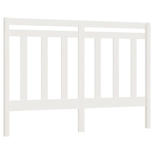 vidaXL Cabeceira de cama 156x4x100 cm pinho maci&ccedil;o branco