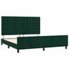 vidaXL Estrutura de cama c/ cabeceira 180x200 cm veludo verde-escuro