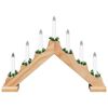 vidaXL Ponte de Vela de Natal com 7 LEDs Castanho 39.5 x 5 x 29 cm
