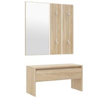 vidaXL Conjunto de móveis de corredor derivados de madeira sonoma