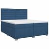 vidaXL Cama box spring com colch&atilde;o Azul 200 x 200 cm Tecido