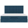 vidaXL Estrutura cama otomana colch&otilde;es 180x200 cm veludo azul escuro