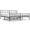 vidaXL Estrutura de cama com cabeceira e p&eacute;s 183x213 cm metal preto