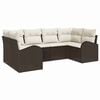 vidaXL Conjunto de Sof&aacute; de Jardim 6 unid. Marrom e Branco vime PE