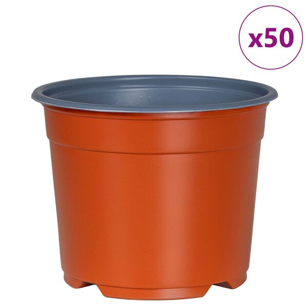 vidaXL Vaso de Flores 50 pcs Terracota &Oslash; 15 x 12.5 cm Pl&aacute;stico
