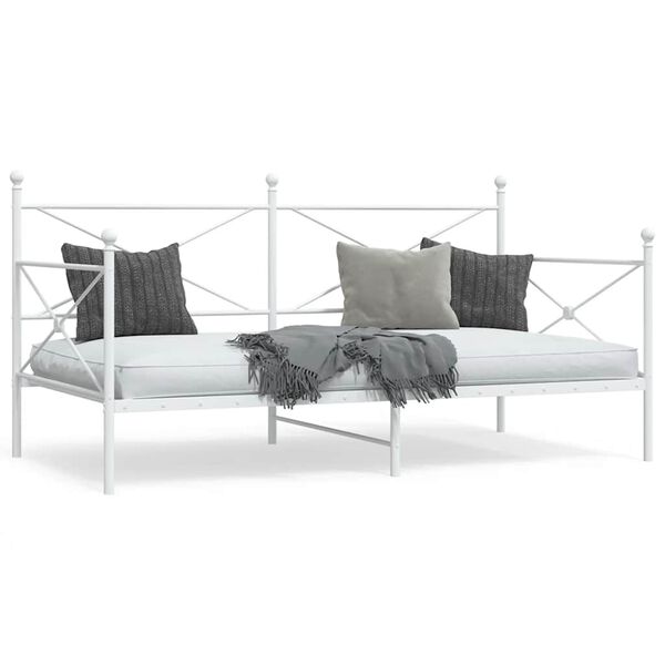 vidaXL Cama de Dia sem Colchão 100x190 cm aço branco