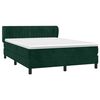 vidaXL Cama com molas/colch&atilde;o 140x190 cm veludo verde-escuro