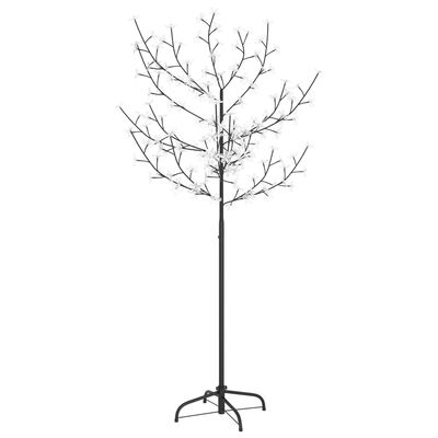 vidaXL Árvore de Natal 120 LED flor cerejeira luz branco quente 150 cm