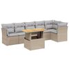vidaXL 7 pcs conjunto de sof&aacute;s p/ jardim com almofad&otilde;es vime PE bege