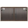 vidaXL Arm&aacute;rio parede c/ portas vidro 68,5x37x35 cm carvalho castanho