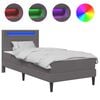 vidaXL Estrutura da Cama Cinzento 90 x 190 cm Couro Sint&eacute;tico