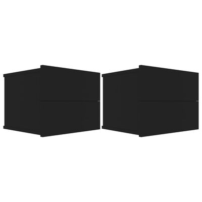 vidaXL Mesas de cabeceira 2 pcs 40x30x30 cm contraplacado preto