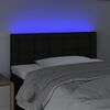 vidaXL Cabeceira de cama c/ luzes LED tecido 100x5x78/88 cm preto