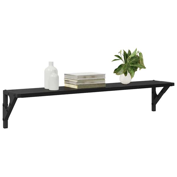 vidaXL Prateleiras de Parede 2 pcs Carvalho Preto 80 x 15 x 15,5 cm