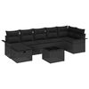 vidaXL Conjunto de Sof&aacute; de Jardim 8 pcs Preto Rattan Sint&eacute;tico