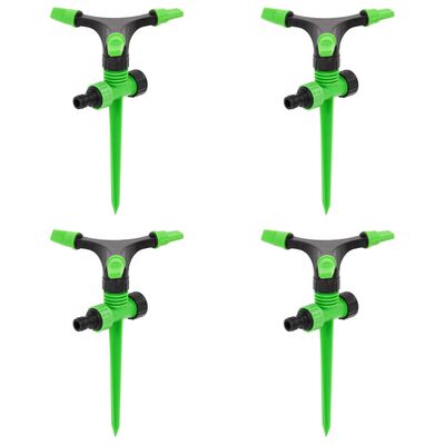 vidaXL Sprinklers rotativos 4 pcs 16x13,5x25,5 cm ABS/PP verde/preto