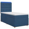 vidaXL Cama box spring com colch&atilde;o Azul 100 x 200 cm Tecido
