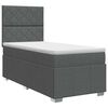 vidaXL Cama box spring com colch&atilde;o Cinzento-Escuro Individual Tecido