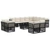 vidaXL Conjunto de Sof&aacute; de Jardim 13 unid. Preto vime PE