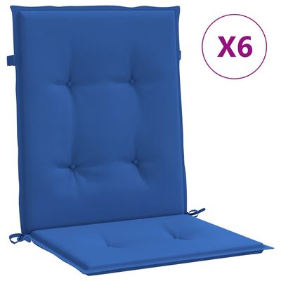 vidaXL Almofadões lombares p/ cadeiras de jardim 6pcs oxford azul real