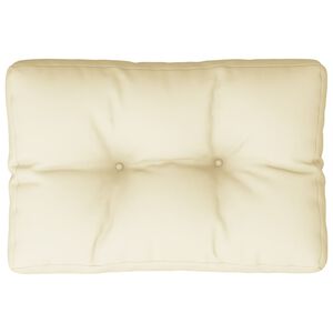 vidaXL Almofad&atilde;o para paletes 50x40x12 cm tecido creme