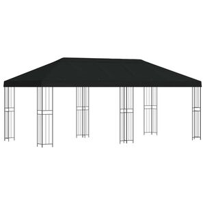 vidaXL Gazebo de Jardim 6 x 3 m Preto Poli&eacute;ster e A&ccedil;o 190 gsm