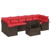 vidaXL Conjunto de Sof&aacute; de Jardim 8 unid. Castanho vime PE