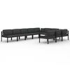 vidaXL 10 pcs conjunto lounge jardim com almofad&otilde;es alum&iacute;nio antracite