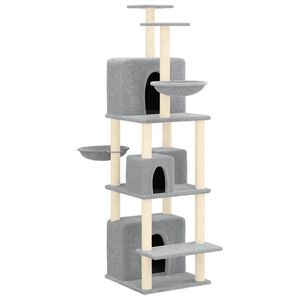 vidaXL &Aacute;rvore p/ gatos c/ postes arranhadores sisal 180 cm cinza-claro