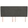 vidaXL Cabeceira cama c/ abas veludo 163x23x118/128 cm cinzento-escuro