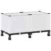 vidaXL Vaso de Jardim com Rodas Branco 80 x 40 x 48 cm PP