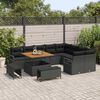 vidaXL Conjunto de Sof&aacute; de Jardim com almofada 12 pcs Preto
