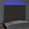 vidaXL Cabeceira cama c/ LED tecido 100x5x118/128 cm cinza-acastanhado